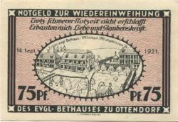 Ottendorf (heute: PL-Ocice) - Evangelische Kirchengemeinde - 14.9.1921 - 30.9.1921 - 75 Pfennig 