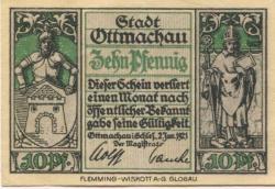 Ottmachau (heute: PL-Otmuchów) - Stadt - 2.1.1921 - 10 Pfennig 