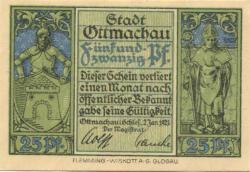 Ottmachau (heute: PL-Otmuchów) - Stadt - 2.1.1921 - 25 Pfennig 
