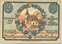 Partenkirchen (heute: Garmisch-Partenkirchen) - Marktgemeinde - 1.3.1921 - 2 Mark 