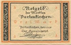 Partenkirchen (heute: Garmisch-Partenkirchen) - Marktgemeinde - 1.3.1921 - 3 Mark 