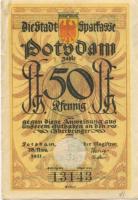 Potsdam - Stadt - 28.11.1921 - 1.4.1922 - 50 Pfennig 