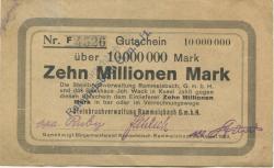 Rammelsbach - Steinbruchbetrieb GmbH - August 1923 - 10 Millionen Mark 