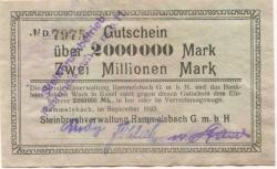 Rammelsbach - Steinbruchbetrieb GmbH - September 1923 - 2 Millionen Mark 