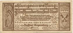 Regensburg - Stadt - 8.8.1923 - 500000 Mark 