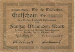 Rinteln - Kreis Grafschaft Schaumburg und Kreiskommunalkasse - 31.10.1923 - 50 Milliarden Mark 