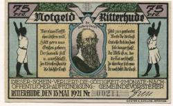 Ritterhude - Gemeinde - 15.5.1921 - 75 Pfennig 
