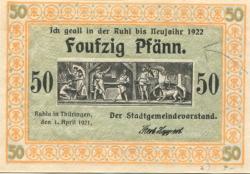 Ruhla - Stadt - 1.4.1921 - 1.1.1922 - 50 Pfennig 