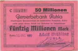 Ruhla - Stübling, Adolf - 12.10.1923 - 50 Millionen Mark 
