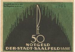 Saalfeld - Stadt - 15.4.1921 - 50 Pfennig 