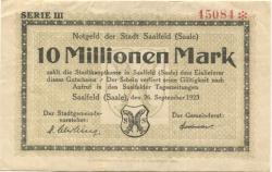 Saalfeld - Stadt - 26.9.1923 - 10 Millionen Mark 