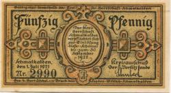 Schmalkalden - Kreis Herrschaft - 1.7.1921 - 30.9.1922 - 50 Pfennig 