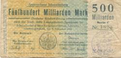 Schmallenberg - Amtsverband - 9.11.1923 - 500 Milliarden Mark 
