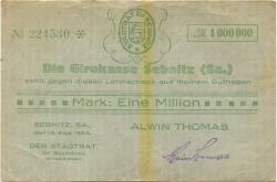Sebnitz - Thomas, Alwin, (Blumenfabrik) - 15.8.1923 - 1 Million Mark 