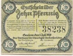 Seelow - Sparkasse des Kreises Lebus - 1.7.1920  - 10 Pfennig 