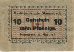 Stammbach - Marktgemeinde - 15.5.1917 - 10 Pfennig 