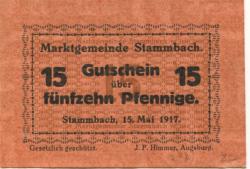 Stammbach - Marktgemeinde - 15.5.1917 - 15 Pfennig 