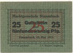 Stammbach - Marktgemeinde - 15.5.1917 - 25 Pfennig 