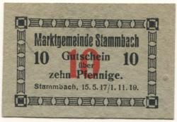 Stammbach - Marktgemeinde - 15.5.1917 - 1.11.1919 - 10 Pfennig 