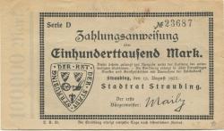 Straubing - Stadt - 15.8.1923 - 100000 Mark 