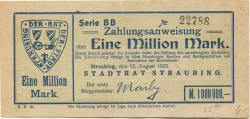 Straubing - Stadt - 15.8.1923 - 1 Million Mark 