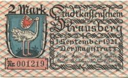 Strausberg - Stadt - 1.9.1921 - 2 Mark 