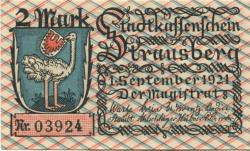 Strausberg - Stadt - 1.9.1921 - 2 Mark 