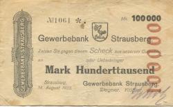 Strausberg - Gewerbebank - 14.8.1923 - 100000 Mark 