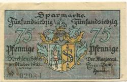 Strehlen (heute: PL-Strzelin) - Stadt - Oktober 1921 - 75 Pfennig 