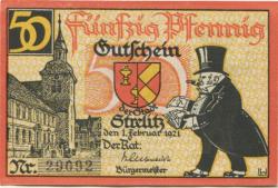 Strelitz (heute: Neustrelitz) - Stadt - 1.2.1921 - 50 Pfennig 