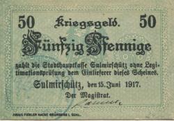 Sulmirschütz (heute: PL-Sulmierzyce) - Gemeinde - 15.6.1917 - 50 Pfennig 