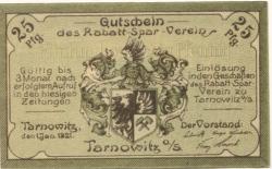 Tarnowitz (heute: PL-Tarnowskie Góry) - Rabatt-Spar-Verein - 1.1.1921 - 25 Pfennig 