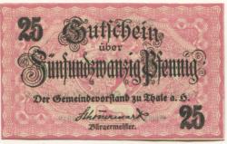 Thale - Stadt - 1918 - 31.12.1919 - 25 Pfennig 