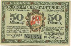 Triberg - Stadt - 25.7.1918 - 50 Pfennig 