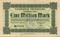 Troisdorf - Gemeinde - 21.8.1923 - 1 Million Mark 