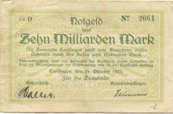 Trossingen - Gemeinde - 24.10.1923 - 10 Milliarden Mark 