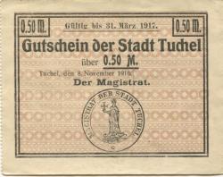 Tuchel (heute: PL-Tuchola) - Stadt - 8.11.1916 - 31.3.1917 - 0.50 Mark 