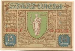 Vacha - Stadt - 18.10.1921 - 75 Pfennig 