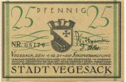 Vegesack (heute: Bremen) - 1.12.1921 - 25 Pfennig 