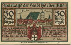 Verden - Stadt - 1.12.1921 - 50 Pfennig 