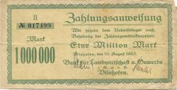 Vilshofen - Bank für Landwirtschaft und Gewerbe - 10.8.1923 - 1 Million Mark 