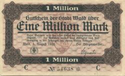 Wald (heute: Solingen) - Stadt - 5.8.1923 - 1 Million Mark 