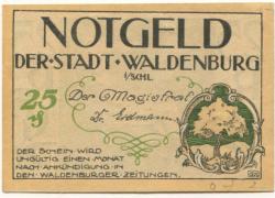 Waldenburg (heute: PL-Walbrzych) - Stadt - -- - 25 Pfennig 