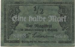 Waldenburg (heute: PL-Walbrzych) - Stadt - - 31.12.1918 - 1/2 Mark 