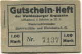 Waldenburg (heute: PL-Walbrzych) - Niederschlesische Elektricitäts- und Kleinbahn AG - -- - (75) Pfennig 