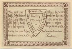 Weddersleben (heute: Thale) - Gemeinde - 1.7.1921 - 50 Pfennig 