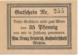 Wehlen (heute: Bernkastel-Kues) - Franz Friedrich, Witwe, Gastwirtschaft - -- - 35 Pfennig 