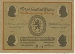 Weimar - Stadt - 1.3.1921 - 25 Pfennig 