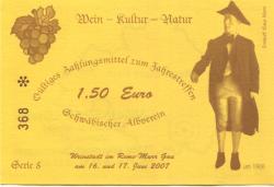 Weinstadt-Beutelsbach - Schmid, Uwe, Familie, Landgasthof Löwen, Marktstr. 47 - 16./17.6.2007 - 1.50 Euro 