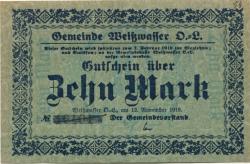 Weißwasser - Gemeinde - 12.12.1918 - 1.2.1919 - 10 Mark 